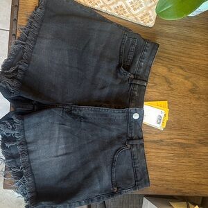H&M Black High-Waist Jean Shorts